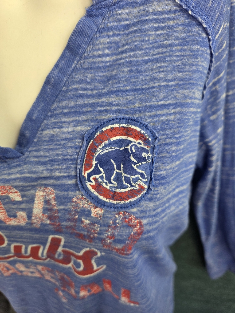 Majestic Brand Vintage Look Chicago Cubs Long Sleeve Tee For Kitty Rescue! - Picture 8 of 12